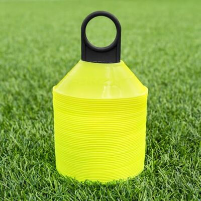 FORZA Mini-markeringspunten voor sporttraining, 50/1000 stuks, duurzame en veelzijdige kegels voor voetbal, rugby en meer, transporthouder FORZA Mini-markeringspunten voor sporttraining, 50/1000 stuks, duurzame en veelzijdige kegels voor voetbal, rugby en meer, transporthouder
