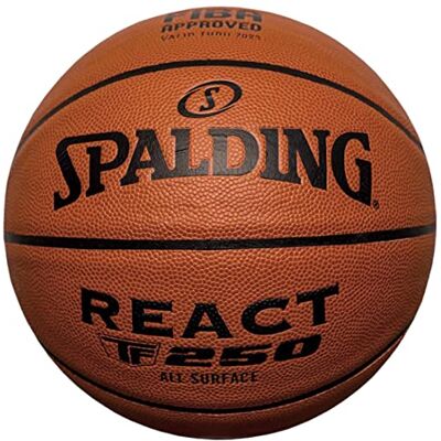 Spalding React FIBA TF 250 76967Z Unisex Basketbal, oranje, 7 EU Spalding React FIBA TF 250 76967Z Unisex Basketbal, oranje, 7 EU