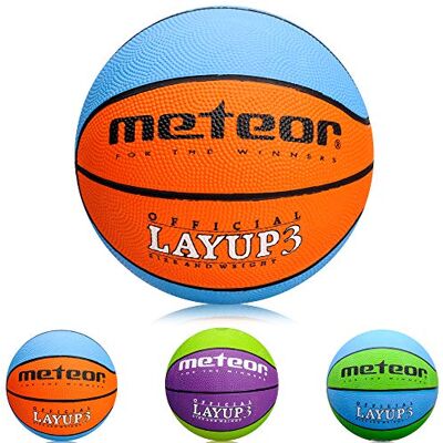 meteor ® Layup Mini-basketbal voor kinderen, maat #3, ideaal voor peuters van 4 tot 8 jaar, ideale basketbal voor zachte basketbaltraining met antislip oppervlak meteor ® Layup Mini-basketbal voor kinderen, maat #3, ideaal voor peuters van 4 tot 8 jaar, ideale basketbal voor zachte basketbaltraining met antislip oppervlak