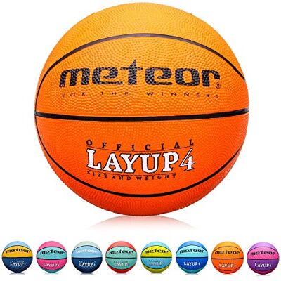 meteor Basketbal, voor binnen en buiten, ruw oppervlak, asfalt, granulaat, uniseks, kleur kinderen, jongeren, zacht en veertig, maat 3, ideaal voor training/zachte basketballay-out 3 meteor Basketbal, voor binnen en buiten, ruw oppervlak, asfalt, granulaat, uniseks, kleur kinderen, jongeren, zacht en veertig, maat 3, ideaal voor training/zachte basketballay-out 3