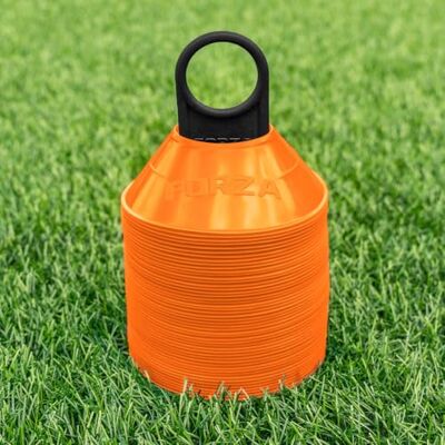 FORZA Mini-markeringspunten voor sporttraining, 50/1000 stuks, duurzame en veelzijdige kegels voor voetbal, rugby en meer, transporthouder FORZA Mini-markeringspunten voor sporttraining, 50/1000 stuks, duurzame en veelzijdige kegels voor voetbal, rugby en meer, transporthouder