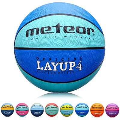 meteor Basketbal, voor binnen en buiten, ruw oppervlak, asfalt, granulaat, uniseks, kleur kinderen, jongeren, zacht en veertig, maat 3, ideaal voor training/zachte basketballay-out 3 meteor Basketbal, voor binnen en buiten, ruw oppervlak, asfalt, granulaat, uniseks, kleur kinderen, jongeren, zacht en veertig, maat 3, ideaal voor training/zachte basketballay-out 3