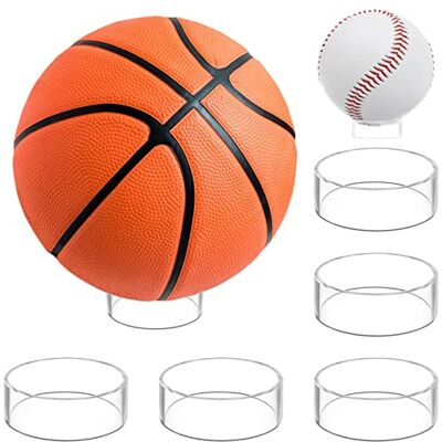 inheming Houder voor sportbal, 5 stuks, balhouders van acryl, voor het plaatsen en presenteren van ballen, voor basketbal, voetbal, volleybal, rugby bal (transparant) inheming Houder voor sportbal, 5 stuks, balhouders van acryl, voor het plaatsen en presenteren van ballen, voor basketbal, voetbal, volleybal, rugby bal (transparant)
