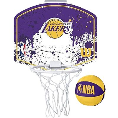Wilson Mini-basketbalring, NBA-team mini-ring van de Los Angeles Lakers, kunststof Wilson Mini-basketbalring, NBA-team mini-ring van de Los Angeles Lakers, kunststof