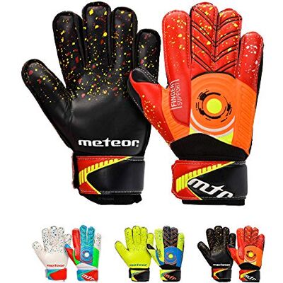 meteor Keepershandschoenen voor jonge volwassenen, junior, kinderen, jongens, keeper, sterke grip, vinger, ruggen, bescherming tegen letsel, reliëf, voetbal, wedstrijdtop meteor Keepershandschoenen voor jonge volwassenen, junior, kinderen, jongens, keeper, sterke grip, vinger, ruggen, bescherming tegen letsel, reliëf, voetbal, wedstrijdtop