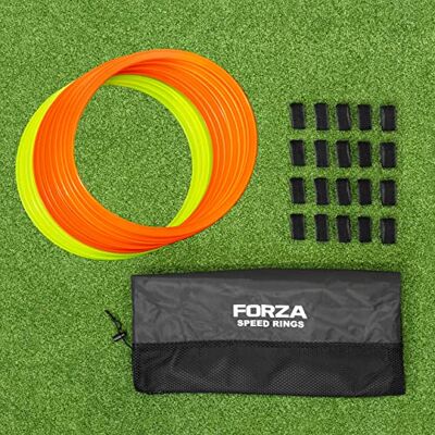 FORZA Behendigheidstrainingsringen, 12 stuks, uitrusting voor voetbaltraining, set van beweeglijkheidsringen, beweeglijkheid en snelheidsschaal FORZA Behendigheidstrainingsringen, 12 stuks, uitrusting voor voetbaltraining, set van beweeglijkheidsringen, beweeglijkheid en snelheidsschaal
