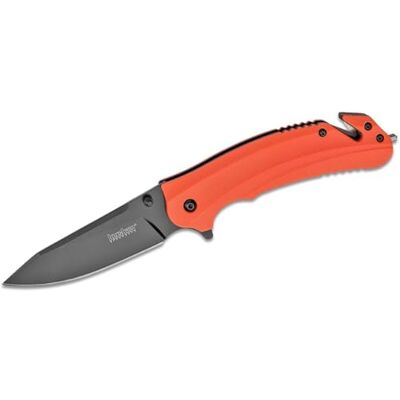 Kershaw , Barricade Linerlock vouwmes, 8,9 cm lemmet, drop-point, oranje zakmes, verlengde schacht, duimspindel, zakclip Kershaw , Barricade Linerlock vouwmes, 8,9 cm lemmet, drop-point, oranje zakmes, verlengde schacht, duimspindel, zakclip