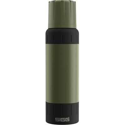 Sigg Alpine Star Roasted Green thermosfles met beker, 27 uur warm, 100 uur koud, compact, robuust, lekvrij, BPA-vrij, voor outdoor, camping, wandelen, groen, 1 liter Sigg Alpine Star Roasted Green thermosfles met beker, 27 uur warm, 100 uur koud, compact, robuust, lekvrij, BPA-vrij, voor outdoor, camping, wandelen, groen, 1 liter
