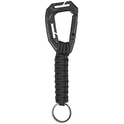 Mil-Tec Paracord sleutelhanger met Karab Molle, zwart. Mil-Tec Paracord sleutelhanger met Karab Molle, zwart.