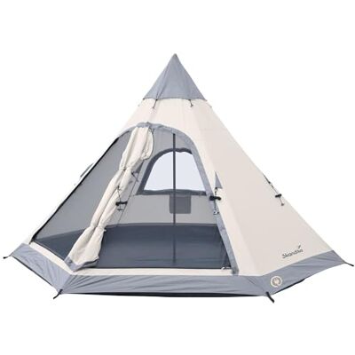 skandika Tipi Tent voor 4-6 personen – hoogte 2-3 m, genaaide vloer, waterkolom 3000 mm, UV 50+ – festival, Indiaas, familie buiten, camping skandika Tipi Tent voor 4-6 personen – hoogte 2-3 m, genaaide vloer, waterkolom 3000 mm, UV 50+ – festival, Indiaas, familie buiten, camping