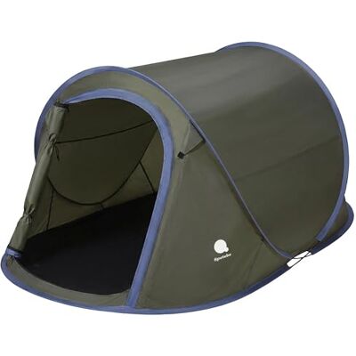 Spetebo Pop-up tent voor 2-3 personen in blauw, groen of zilver, instant tent voor trekking en camping, automatische instant tent met één hand met haringen + waterdichte spantouwen Spetebo Pop-up tent voor 2-3 personen in blauw, groen of zilver, instant tent voor trekking en camping, automatische instant tent met één hand met haringen + waterdichte spantouwen