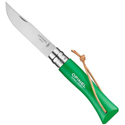 OPINEL Baroudeur mes nr. 7 VRI weidegroen met leren veter OPINEL Baroudeur mes nr. 7 VRI weidegroen met leren veter