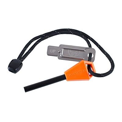 Lifesystems Ferro Rod Vuurstarter, gemakkelijk vast te houden, survivalstok van ferroceriumstaal met slagpunt, campingaansteker voor noodgevallen van vuursteen en staal Lifesystems Ferro Rod Vuurstarter, gemakkelijk vast te houden, survivalstok van ferroceriumstaal met slagpunt, campingaansteker voor noodgevallen van vuursteen en staal