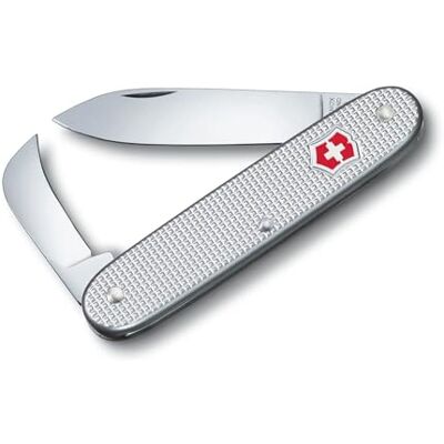 Victorinox Taschenmesser Swiss Army 2 Alox (2 functies, grote rand, haakklink) Zwitsers gemaakt, 93 mm, zilver Victorinox Taschenmesser Swiss Army 2 Alox (2 functies, grote rand, haakklink) Zwitsers gemaakt, 93 mm, zilver