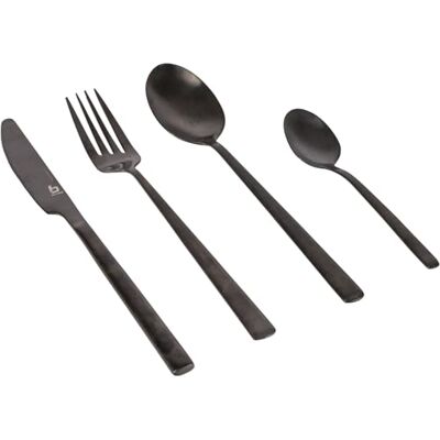 Bo-Camp Industrieel Bestek Ballona 16-delig 4 Personen Zwart Bo-Camp Industrieel Bestek Ballona 16-delig 4 Personen Zwart