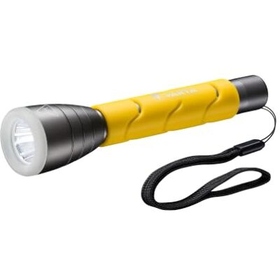 Varta Outdoor Sports F20 LED-zaklamp (5W, 2x AA Longlife Power Flashlight zaklamp IPX4 met spatwaterdichte behuizing) 16 x 3,7 x 3,7 cm aluminium anodisé, Angel Eye phosphorescent, poignée caoutchoutée, incl. 2x AA Piles, boîtier robuste et durable Varta Outdoor Sports F20 LED-zaklamp (5W, 2x AA Longlife Power Flashlight zaklamp IPX4 met spatwaterdichte behuizing) 16 x 3,7 x 3,7 cm aluminium anodisé, Angel Eye phosphorescent, poignée caoutchoutée, incl. 2x AA Piles, boîtier robuste et durable