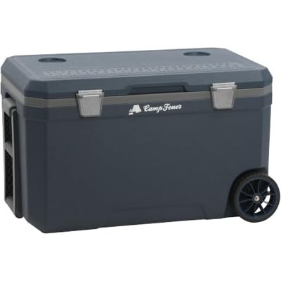 CampFeuer Koelbox 70 liter met wielen, thermobox met handgrepen, mobiele koelbox, mini-koelbox, snackbox, koelbox, voor auto en buiten CampFeuer Koelbox 70 liter met wielen, thermobox met handgrepen, mobiele koelbox, mini-koelbox, snackbox, koelbox, voor auto en buiten