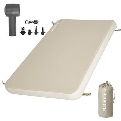 Naturehike Drop Stitch Dubbel isolerend matras van 10 cm met elektrische luchtpomp, 400 kg draagvermogen, betrouwbaar, opblaasbaar campingmatras, luchtmatras voor camping, thuis en Naturehike Drop Stitch Dubbel isolerend matras van 10 cm met elektrische luchtpomp, 400 kg draagvermogen, betrouwbaar, opblaasbaar campingmatras, luchtmatras voor camping, thuis en