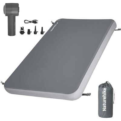 Naturehike Drop Stitch Dubbel isolerend matras van 10 cm met elektrische luchtpomp, 400 kg draagvermogen, betrouwbaar, opblaasbaar campingmatras, luchtmatras voor camping, thuis en Naturehike Drop Stitch Dubbel isolerend matras van 10 cm met elektrische luchtpomp, 400 kg draagvermogen, betrouwbaar, opblaasbaar campingmatras, luchtmatras voor camping, thuis en