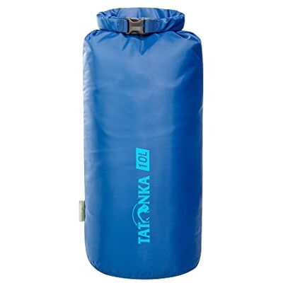 Tatonka Dry Sack verpakkingszak, 10 liter, waterdichte opbergtas met rolsluiting en steeksluiting, van gerecycled polyester, inhoud 10 liter (blauw) Tatonka Dry Sack verpakkingszak, 10 liter, waterdichte opbergtas met rolsluiting en steeksluiting, van gerecycled polyester, inhoud 10 liter (blauw)