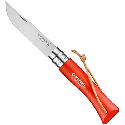 OPINEL Baroudeur mes nr. 7 VRI oranje met leren veter OPINEL Baroudeur mes nr. 7 VRI oranje met leren veter