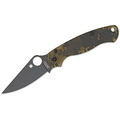 Spyderco Para-Military 2 Camo G-10 Plain BLK Blade, bruin, één maat Spyderco Para-Military 2 Camo G-10 Plain BLK Blade, bruin, één maat