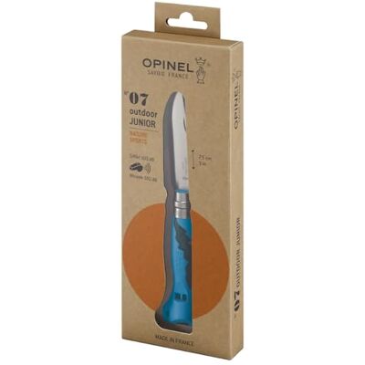 OPINEL Outdoor Junior roestvrij blauwe kunststof handgreep afgeronde punt Virobloc veiligheidsring signaalfluitje, blauw, nr. 07 OPINEL Outdoor Junior roestvrij blauwe kunststof handgreep afgeronde punt Virobloc veiligheidsring signaalfluitje, blauw, nr. 07