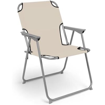 Spetebo Berlin Tuinstoel of houten tafel In verschillende varianten Opvouwbare tuinstoel met beige metalen frame. Spetebo Berlin Tuinstoel of houten tafel In verschillende varianten Opvouwbare tuinstoel met beige metalen frame.