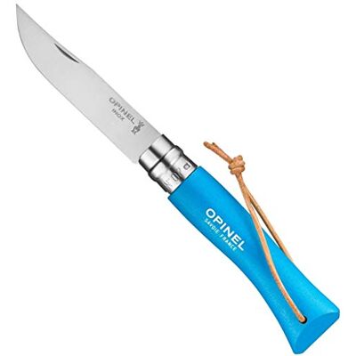 OPINEL Baroudeur mes nr. 7 VRI blauw met leren veter OPINEL Baroudeur mes nr. 7 VRI blauw met leren veter