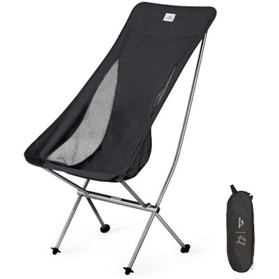 Naturehike Draagbare campingstoel, ultralichte klapstoel, snelle demontage en montage, voor vissen, picknick, outdoor, wandelen (zwart, L) Naturehike Draagbare campingstoel, ultralichte klapstoel, snelle demontage en montage, voor vissen, picknick, outdoor, wandelen (zwart, L)