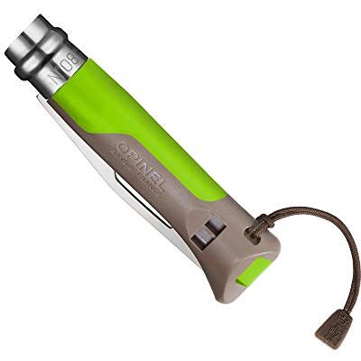 OPINEL N°08 Outdoor Groen Zakmes Zakmes van roestvrij staal 8,5 cm roestvrijstalen lemmet met trekker Waterproof Polymeer handvat Inclusief fluitje Aarde en Groen OPINEL N°08 Outdoor Groen Zakmes Zakmes van roestvrij staal 8,5 cm roestvrijstalen lemmet met trekker Waterproof Polymeer handvat Inclusief fluitje Aarde en Groen