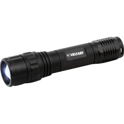 Velamp PANTHER Led-zaklamp, oplaadbaar, superhelder, 800 lumen, CREE XHL, tactische schakelaar, verstelbare focus, waterdicht, ideaal voor industrie en camping, IPX4, zwart Velamp PANTHER Led-zaklamp, oplaadbaar, superhelder, 800 lumen, CREE XHL, tactische schakelaar, verstelbare focus, waterdicht, ideaal voor industrie en camping, IPX4, zwart