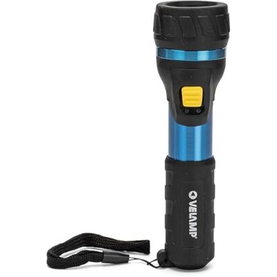 Velamp Aluminium led-zaklamp met polsband, werkt op 2 AA-batterijen (niet inbegrepen). Super helder 70lm (1W) Velamp Aluminium led-zaklamp met polsband, werkt op 2 AA-batterijen (niet inbegrepen). Super helder 70lm (1W)
