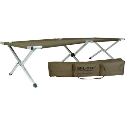 Mil-Tec US veldbed met aluminium frame (190 x 65 x 40 cm) • opvouwbaar veldbed met draagtas • kamperen in de open lucht • als militair campingbed, tentbed, ligstoel Mil-Tec US veldbed met aluminium frame (190 x 65 x 40 cm) • opvouwbaar veldbed met draagtas • kamperen in de open lucht • als militair campingbed, tentbed, ligstoel