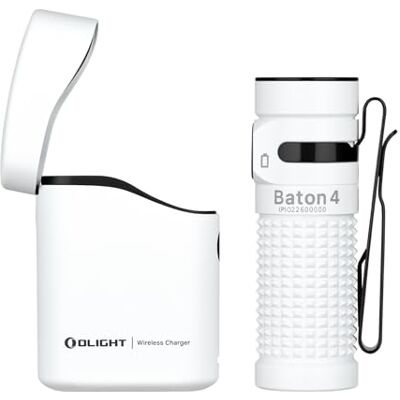 OLIGHT Baton 4 led-zaklamp, stroomvoorziening met draadloze oplader, krachtig, 1300 lumen, 170 m, 190 dagen, looptijd, max. waterdicht, IPX 8, voor camping, outdoor en noodgevallen, wit OLIGHT Baton 4 led-zaklamp, stroomvoorziening met draadloze oplader, krachtig, 1300 lumen, 170 m, 190 dagen, looptijd, max. waterdicht, IPX 8, voor camping, outdoor en noodgevallen, wit