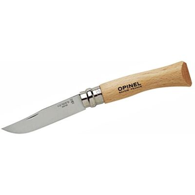 OPINEL 123080 INOX mes voor volwassenen, naturel, nr. 8, hardhout, bruin OPINEL 123080 INOX mes voor volwassenen, naturel, nr. 8, hardhout, bruin