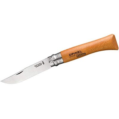 OPINEL O113080 mes 8 carbon messen met veiligheidsring, uniseks, volwassenen, bruin OPINEL O113080 mes 8 carbon messen met veiligheidsring, uniseks, volwassenen, bruin