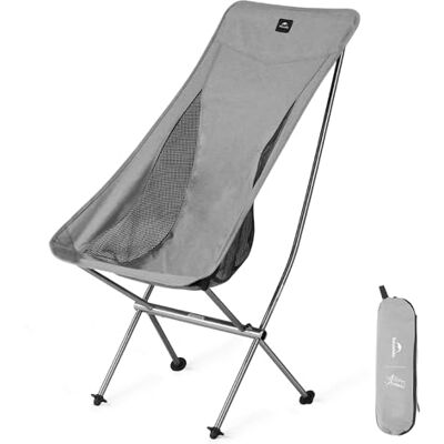 Naturehike Draagbare campingstoel, ultralichte klapstoel, snelle demontage en montage, voor vissen, picknick, outdoor, wandelen (grijs L) Naturehike Draagbare campingstoel, ultralichte klapstoel, snelle demontage en montage, voor vissen, picknick, outdoor, wandelen (grijs L)