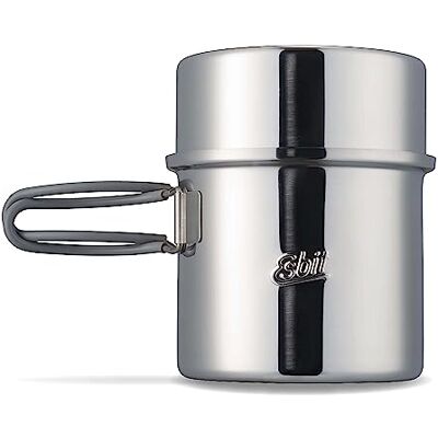 Esbit Kookpan voor buiten, 1000 ml, campingpan van hoogwaardig 18/8 roestvrij staal, tweede pan van 475 ml, inclusief Esbit Kookpan voor buiten, 1000 ml, campingpan van hoogwaardig 18/8 roestvrij staal, tweede pan van 475 ml, inclusief