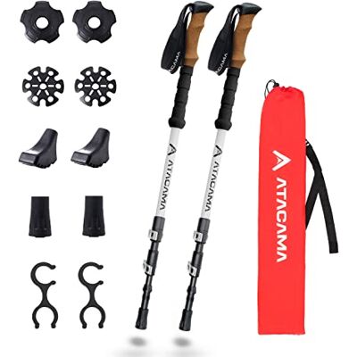 Atacama Telescopische trekkingstokken van aluminium Nordic walking-stokken voor dames en heren, verstelbaar, met rubber voet Instelbare wandelstokken, ultralicht Atacama Telescopische trekkingstokken van aluminium Nordic walking-stokken voor dames en heren, verstelbaar, met rubber voet Instelbare wandelstokken, ultralicht