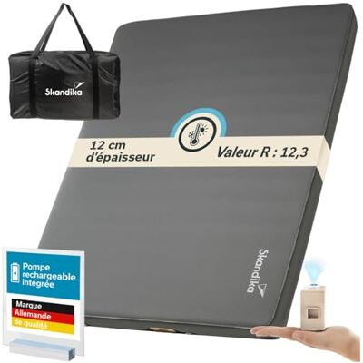 skandika Easy 3D Premium Flex Tweepersoonsmatras, luchtmatras voor 2 personen, 200 x 150 x 12 cm, USB-C pomp, schuim, max. 300 kg, outdoor, camping, luchtbed skandika Easy 3D Premium Flex Tweepersoonsmatras, luchtmatras voor 2 personen, 200 x 150 x 12 cm, USB-C pomp, schuim, max. 300 kg, outdoor, camping, luchtbed