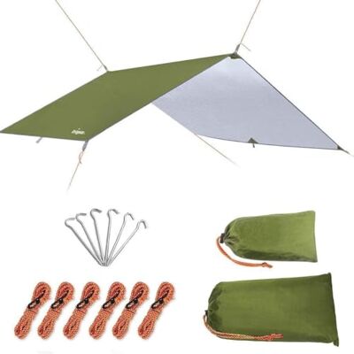 Unigear Tarp Rain Fly Dekzeil voor tent, waterdicht, opvouwbaar, lichtgewicht, voor camping en bescherming tegen regen, sneeuw en zon Unigear Tarp Rain Fly Dekzeil voor tent, waterdicht, opvouwbaar, lichtgewicht, voor camping en bescherming tegen regen, sneeuw en zon