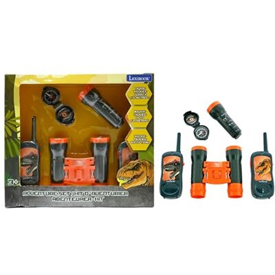 Lexibook , RPTW12DINO Dinosaurus, avonturierset voor kinderen, walkietalkies, 120 m, verrekijker, kompas, zaklamp, grijs/oranje Walkietalkies, 120 m, verrekijker, zaklamp, kompas, grijs/oranje Lexibook , RPTW12DINO Dinosaurus, avonturierset voor kinderen, walkietalkies, 120 m, verrekijker, kompas, zaklamp, grijs/oranje Walkietalkies, 120 m, verrekijker, zaklamp, kompas, grijs/oranje