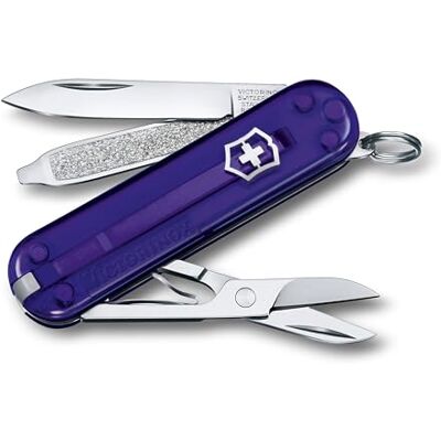 Victorinox Taschenmesser Classic SD, klein (7 functies, krullen, schere, nagelfeile, schroefdrager, plaat), 0,6223.T29G, Perzisch Indigo, 58 mm Victorinox Taschenmesser Classic SD, klein (7 functies, krullen, schere, nagelfeile, schroefdrager, plaat), 0,6223.T29G, Perzisch Indigo, 58 mm