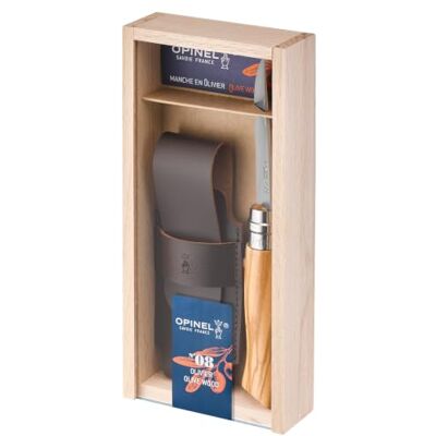 OPINEL N°08 Luxe Olivier en etui Alpine bruin Vouwmes met olijfhout Roestvrij staal Messenset Roestvrijstalen lemmet 8,5 cm OPINEL N°08 Luxe Olivier en etui Alpine bruin Vouwmes met olijfhout Roestvrij staal Messenset Roestvrijstalen lemmet 8,5 cm