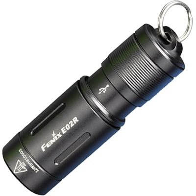 FENIX E02R Zaklamp met sleutelhanger, oplaadbaar, zwart FENIX E02R Zaklamp met sleutelhanger, oplaadbaar, zwart