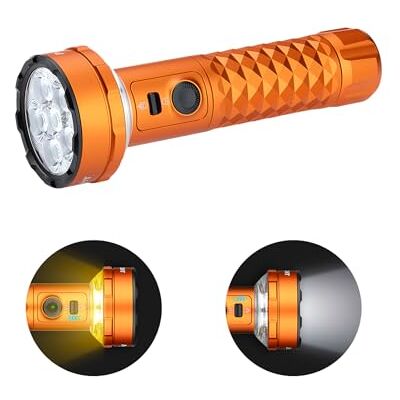 OLIGHT Prowess Zaklamp, bidirectioneel, oplaadbaar, krachtig, max. 5000 lumen, 245 m, opladen type C en MCC IPX7, voor huishouden, camping en noodgevallen (oranje) OLIGHT Prowess Zaklamp, bidirectioneel, oplaadbaar, krachtig, max. 5000 lumen, 245 m, opladen type C en MCC IPX7, voor huishouden, camping en noodgevallen (oranje)