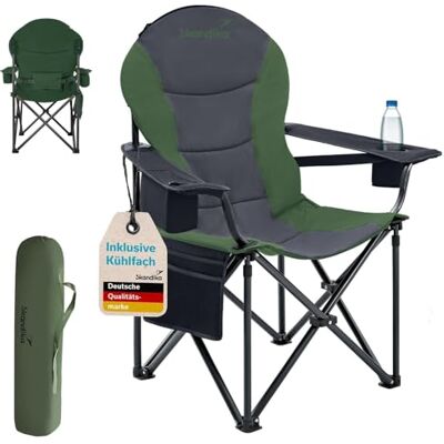 skandika Relax Comfort Campingstoel, comfortabele klapstoel met bekerhouder en koelvak, tot 160 kg, opvouwbaar, licht, klapstoel voor camping, tent, festival skandika Relax Comfort Campingstoel, comfortabele klapstoel met bekerhouder en koelvak, tot 160 kg, opvouwbaar, licht, klapstoel voor camping, tent, festival