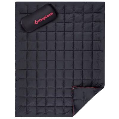KingCamp Reisdeken Multifunctionele Ultralicht Camping Deken met drukknoop Noodslaapzak voor binnen of buiten, 175 x 135 cm Zwart KingCamp Reisdeken Multifunctionele Ultralicht Camping Deken met drukknoop Noodslaapzak voor binnen of buiten, 175 x 135 cm Zwart