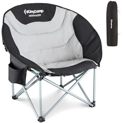 KingCamp Moon Chair Camping Opvouwbare Tuinstoelen Heavy Duty Gewatteerde Campingstoel Met Bekerhouder en Koeltas KingCamp Moon Chair Camping Opvouwbare Tuinstoelen Heavy Duty Gewatteerde Campingstoel Met Bekerhouder en Koeltas